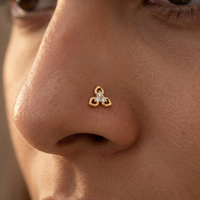 Solstice Petal Diamond Nose Pin by SVADEZI