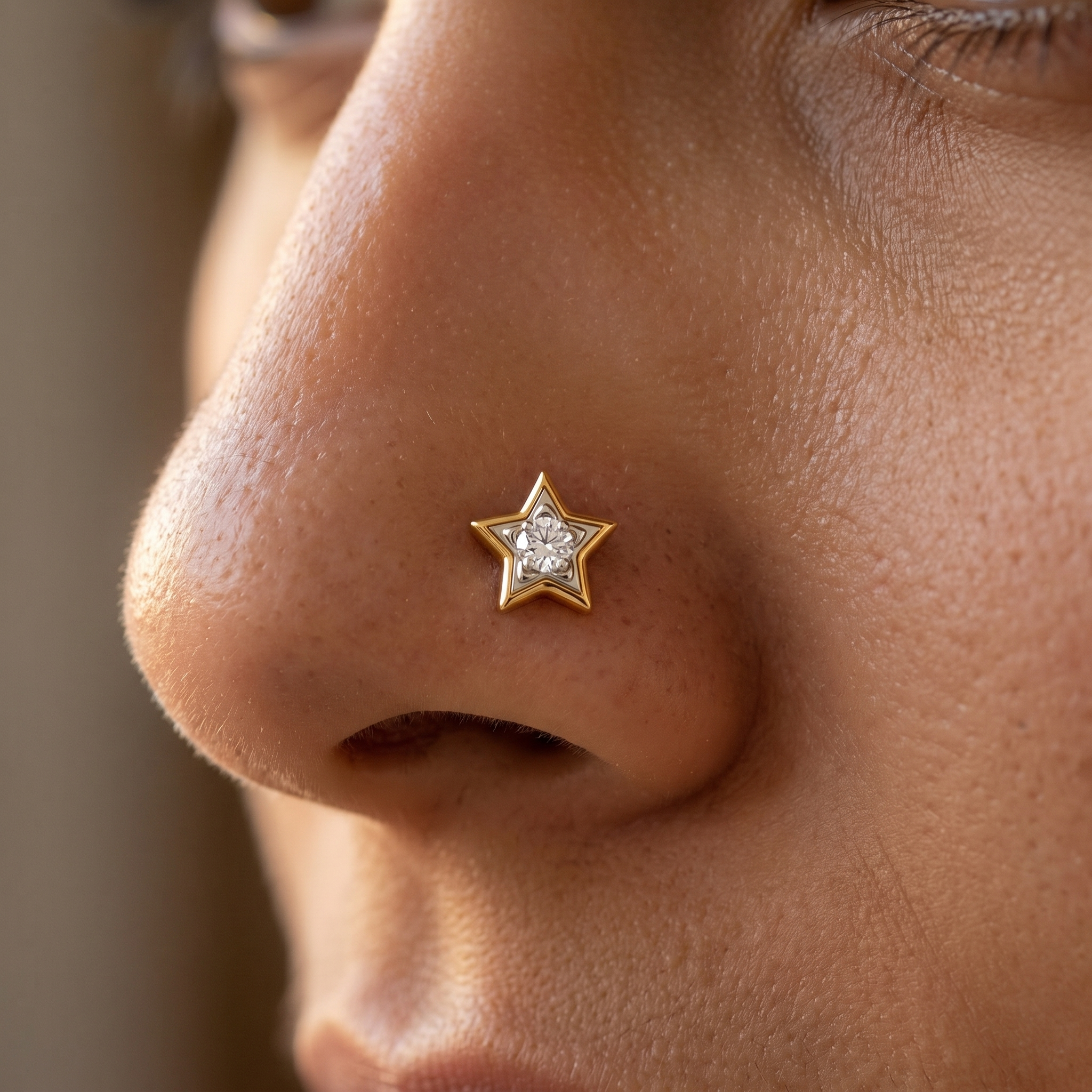 Celestial Mystique Diamond Nose Pin by SVADEZI