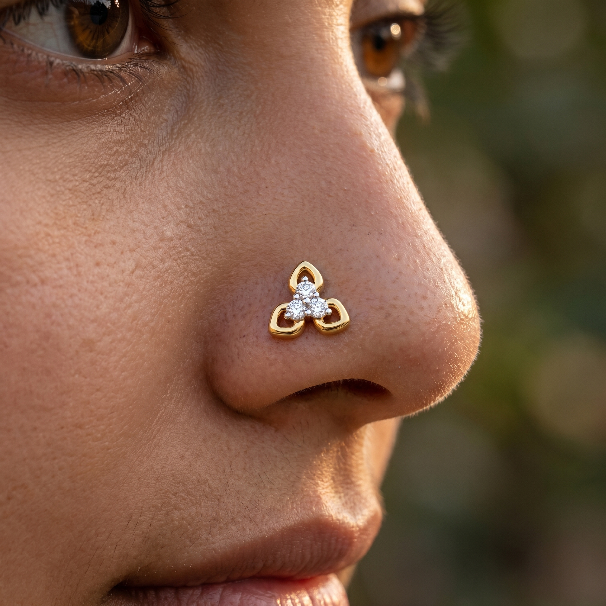 Pristine Bloom Diamond Nose Pin by SVADEZI