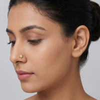 Crowned Embrace Diamond Nose Pin by SVADEZI