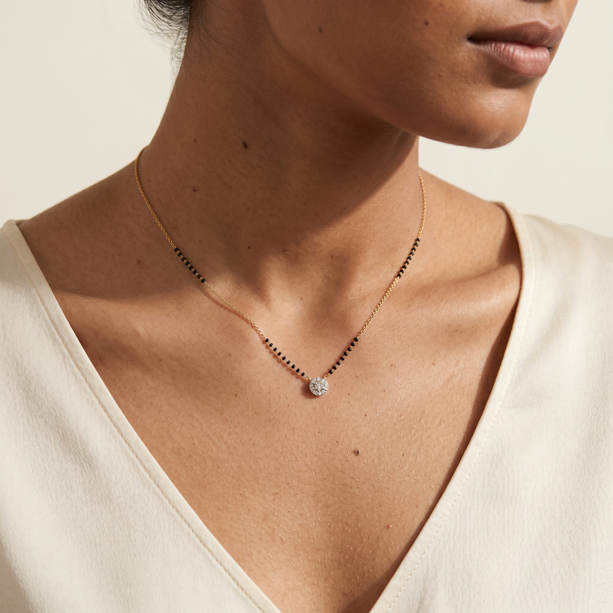 Jewelled Enchantment Diamond Mangalsutra by SVADEZI