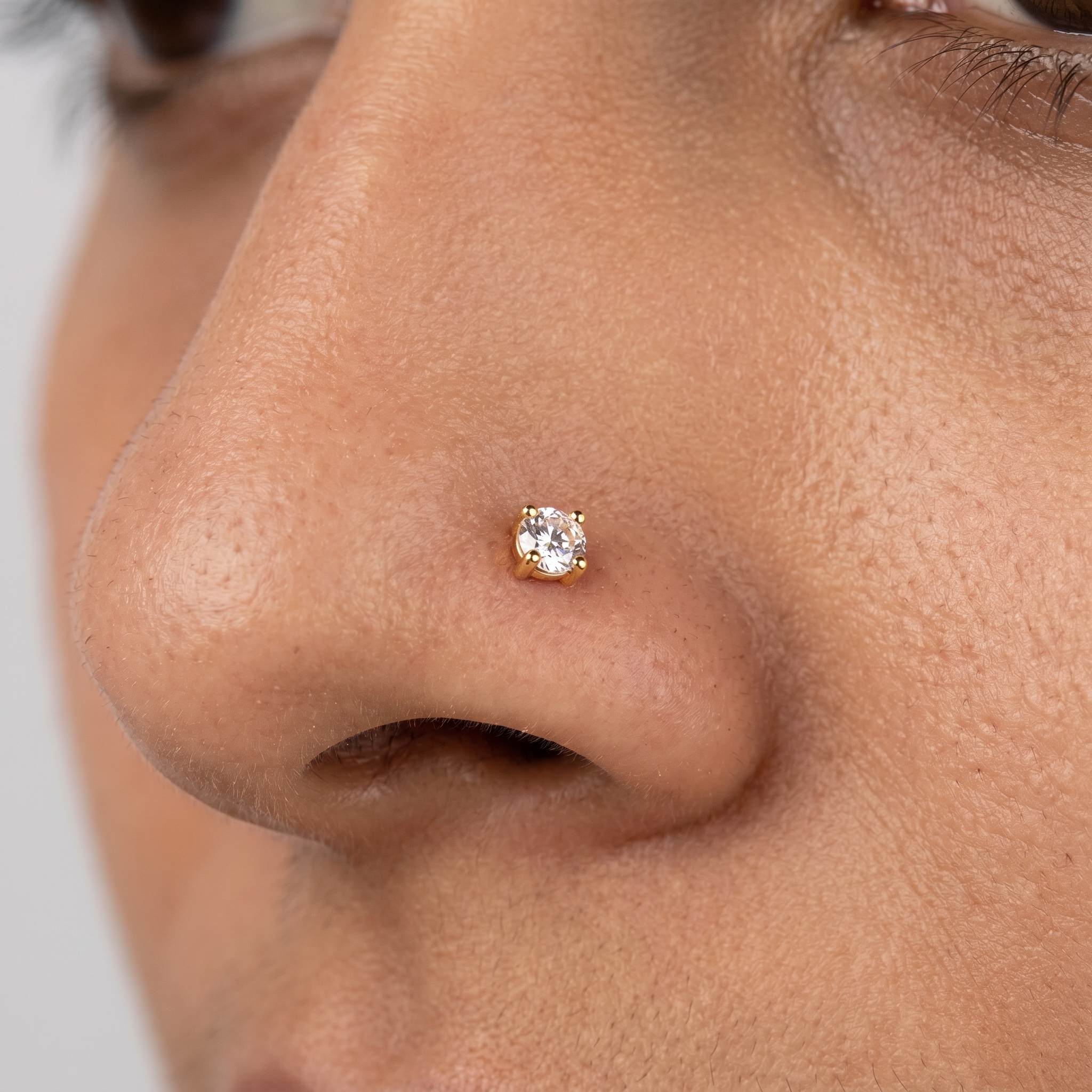 Crowned Spell Diamond Nose Pin by SVADEZI