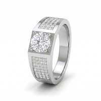 Cascading Reverie Men's Diamond Ring by SVADEZI - rhodium