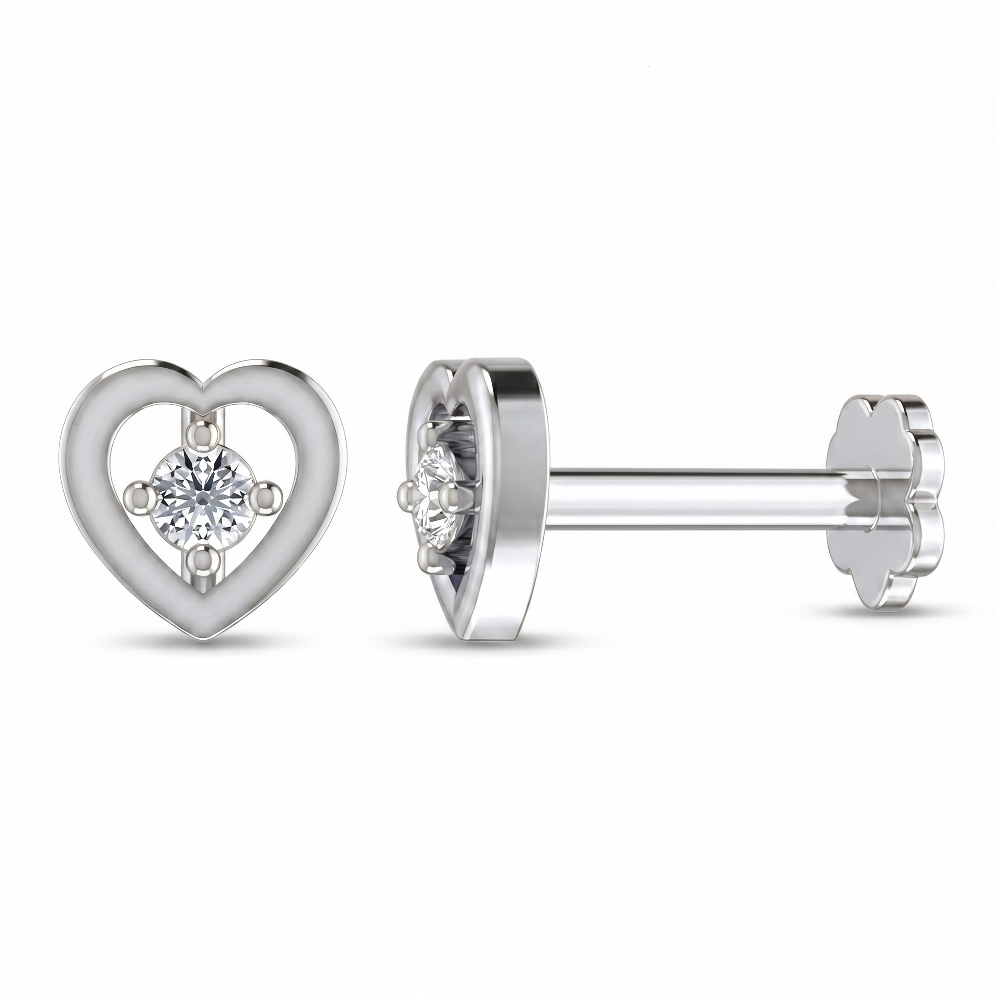 Mystic Heritage Diamond Nose Pin by SVADEZI - rhodium