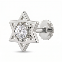 Aureate Reverence Diamond Nose Pin by SVADEZI - rhodium