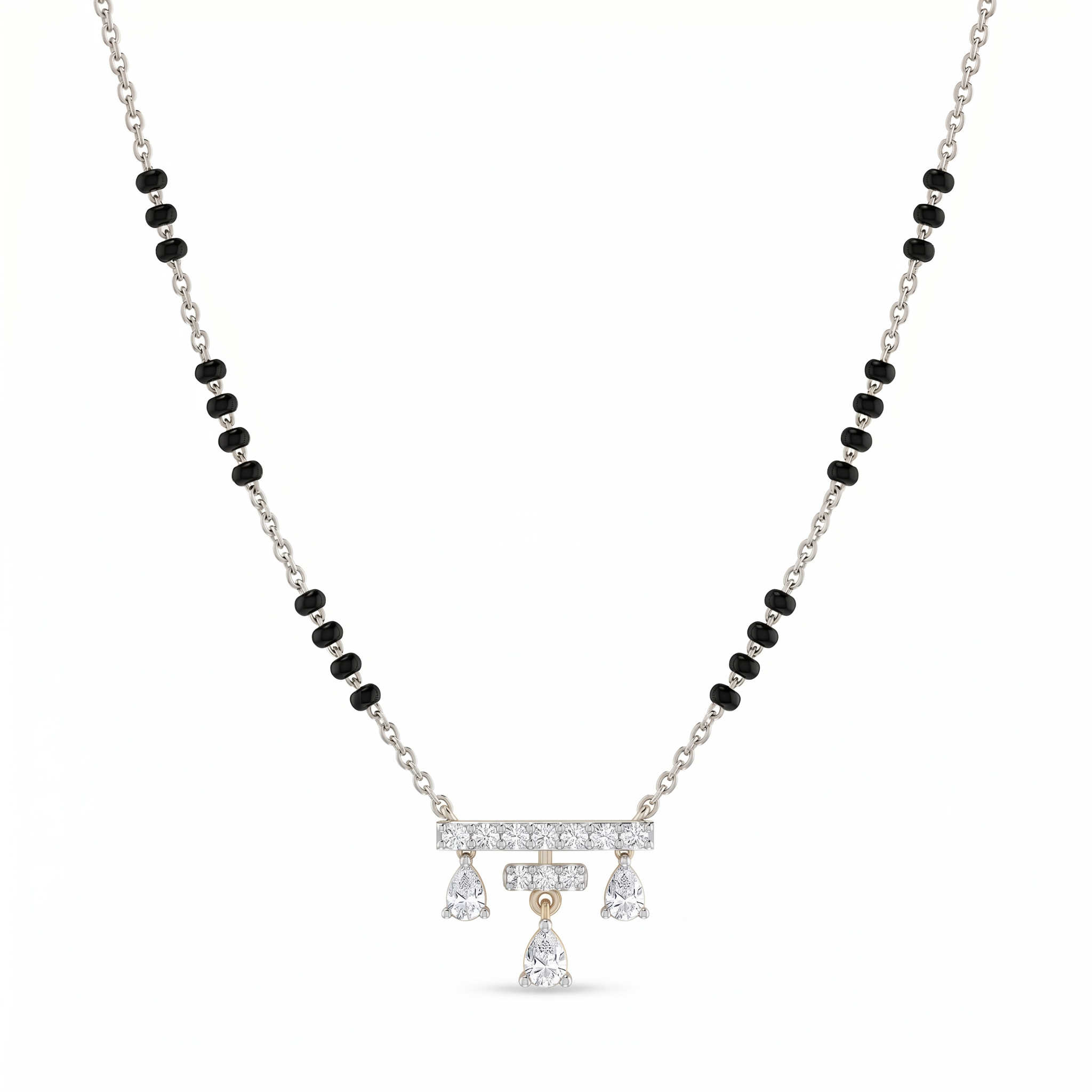 Cascading Vision Diamond Mangalsutra by SVADEZI - rhodium