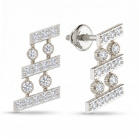 Imperial Ballad Diamond Earrings by SVADEZI - rhodium