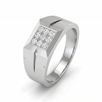 Opulent Crown Men's Diamond Ring by SVADEZI - rhodium