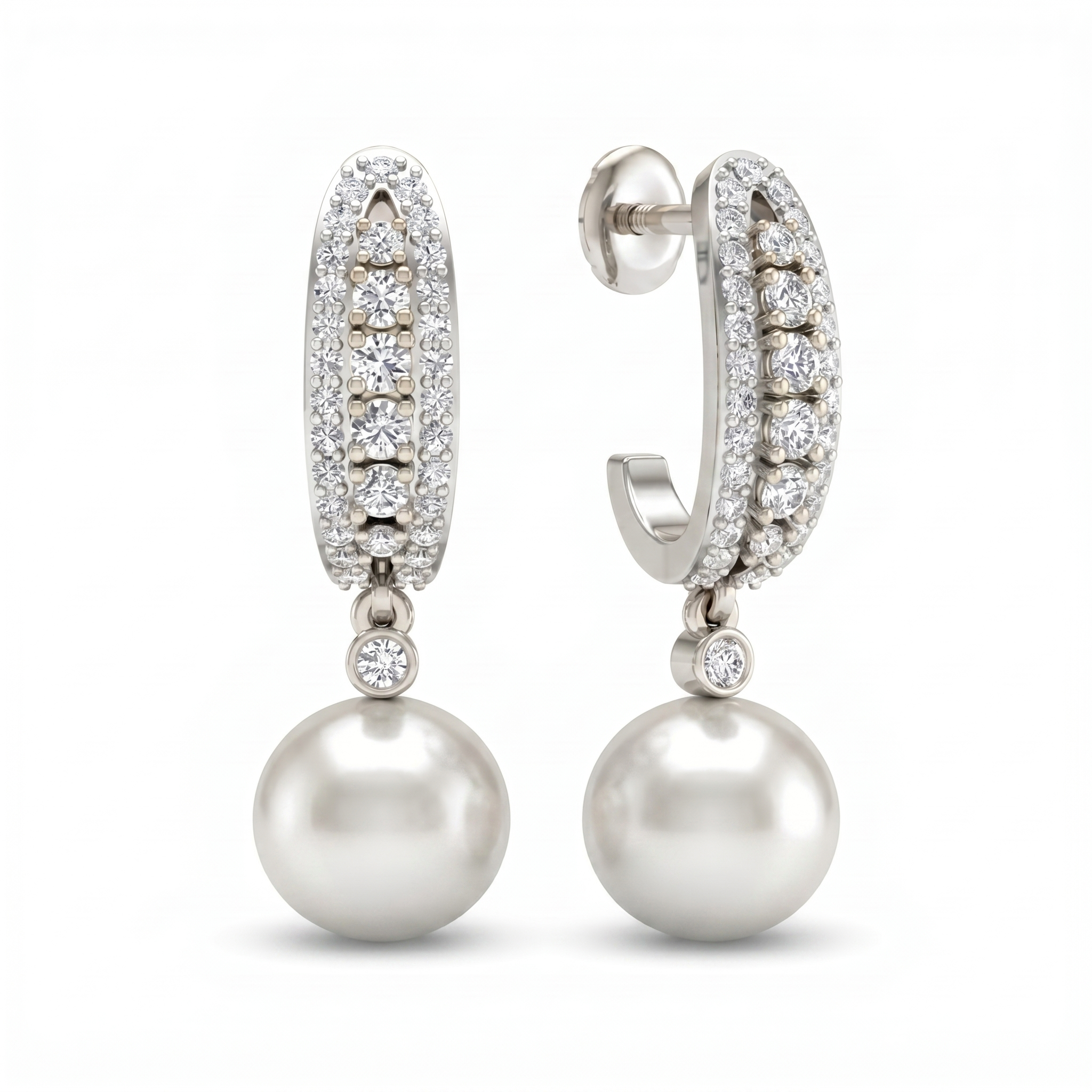 Glistening Grace Diamond Earrings by SVADEZI - rhodium