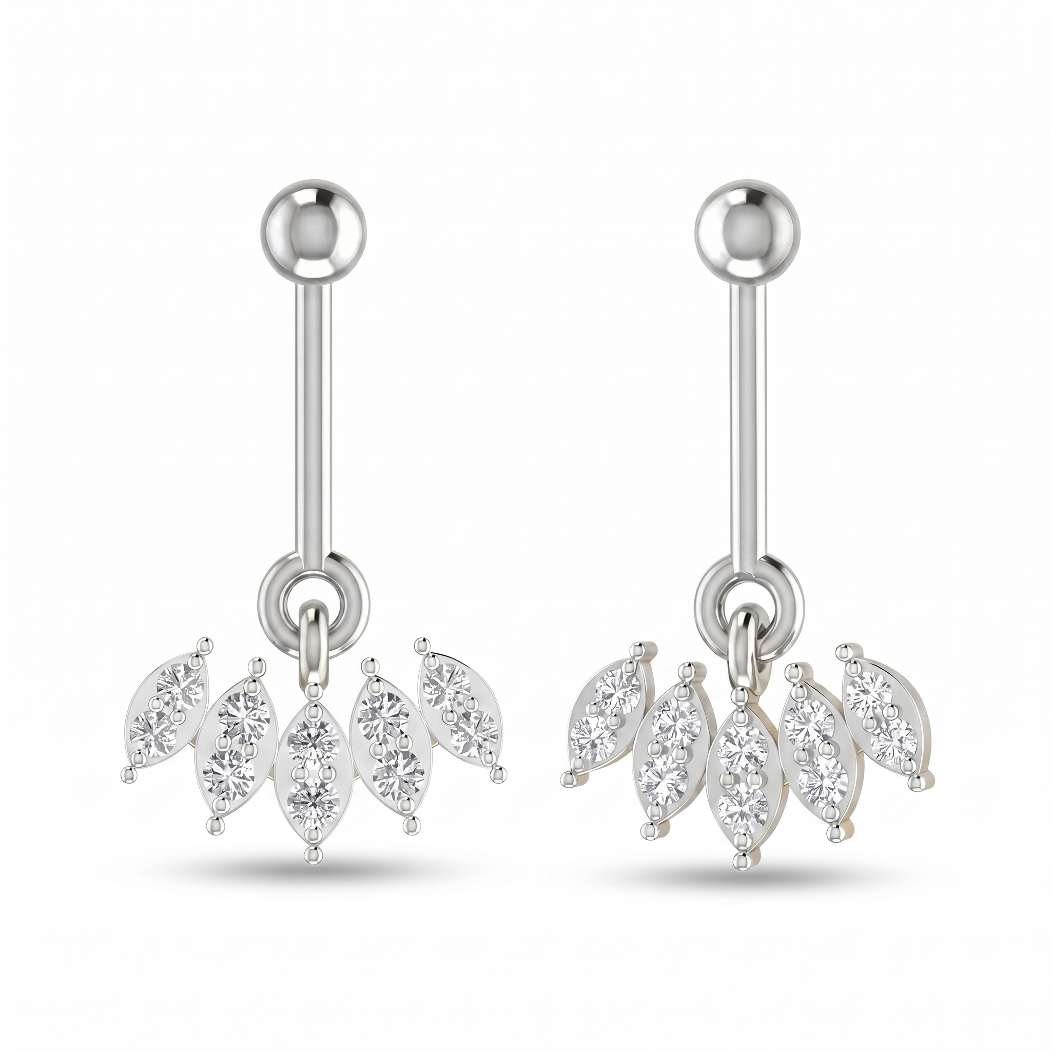 Solstice Ode Diamond Earrings by SVADEZI - rhodium