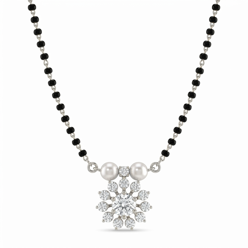 Ethereal Spell Diamond Mangalsutra by SVADEZI - rhodium