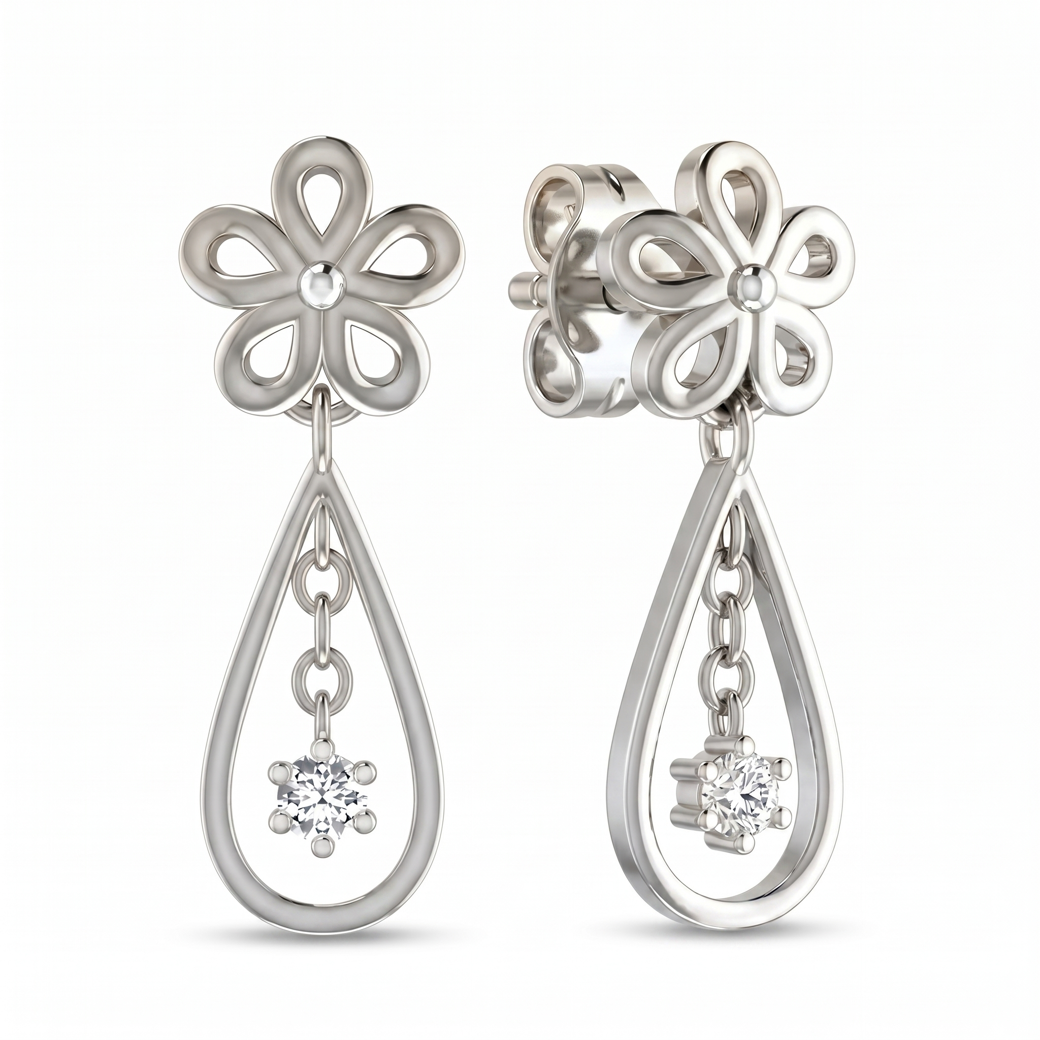 Celestial Bliss Diamond Earrings by SVADEZI - rhodium