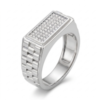 Sparkling Embrace Men's Diamond Ring by SVADEZI - rhodium