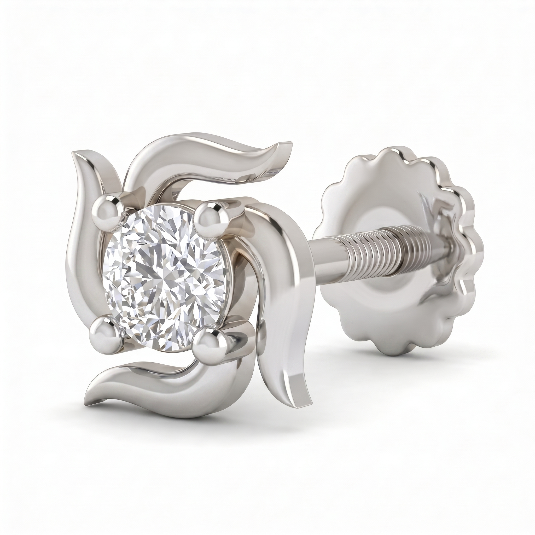 Enchanted Charm Diamond Nose Pin by SVADEZI - rhodium