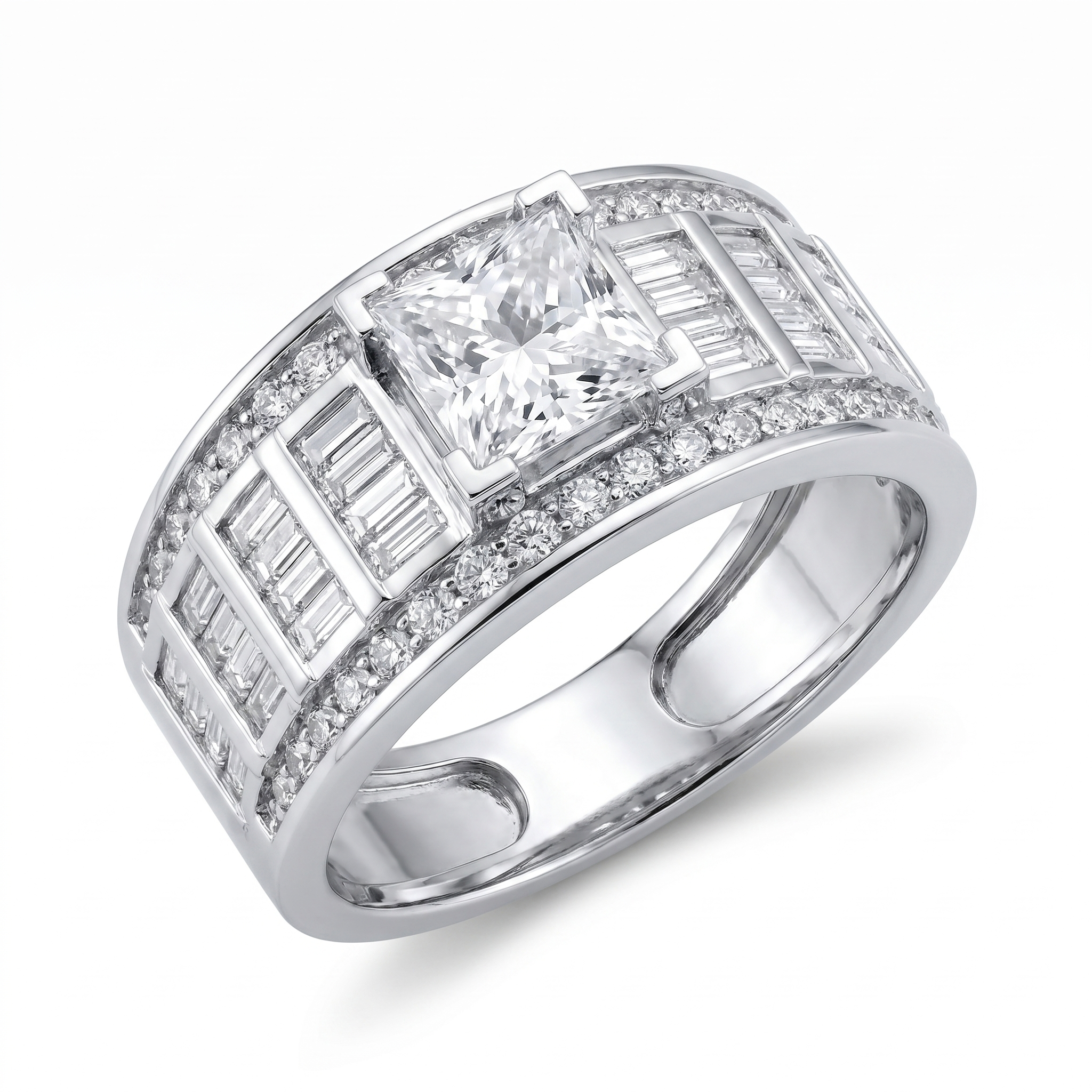 Radiant Melody Diamond Ring by SVADEZI - rhodium