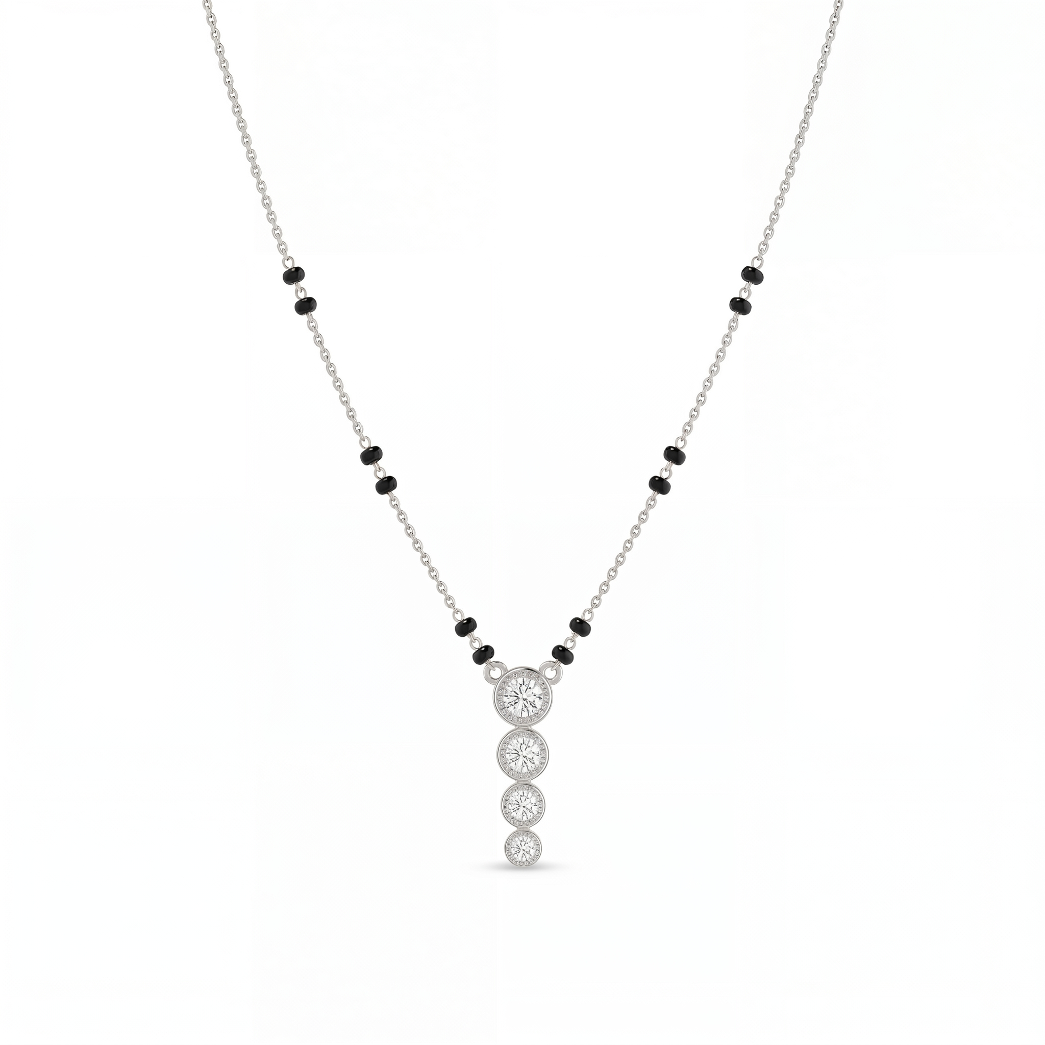 Enthroned Spell Diamond Mangalsutra by SVADEZI - rhodium