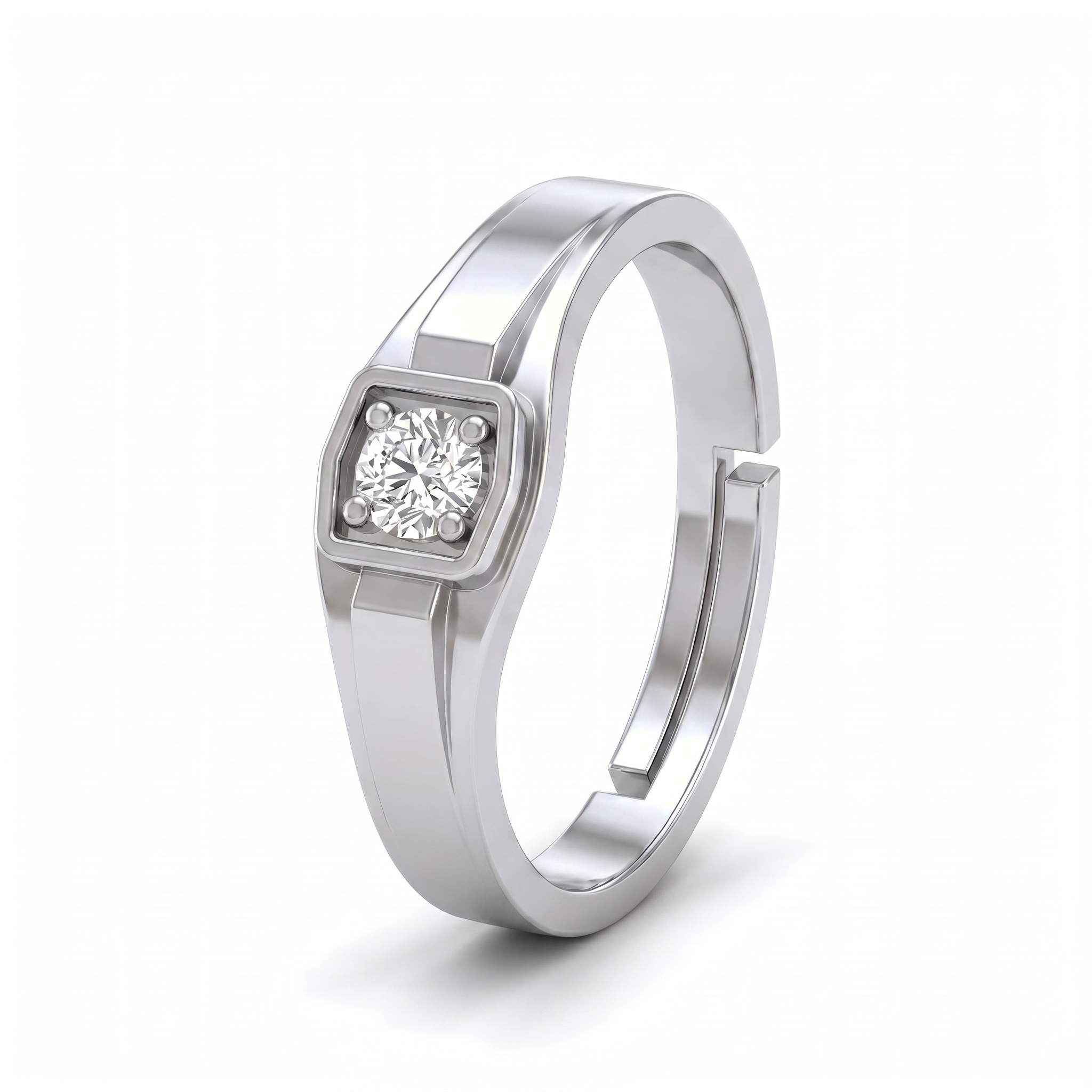 Sovereign Embrace Men's Diamond Ring by SVADEZI - rhodium