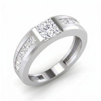 Whispering Bliss Men's Diamond Ring by SVADEZI - rhodium