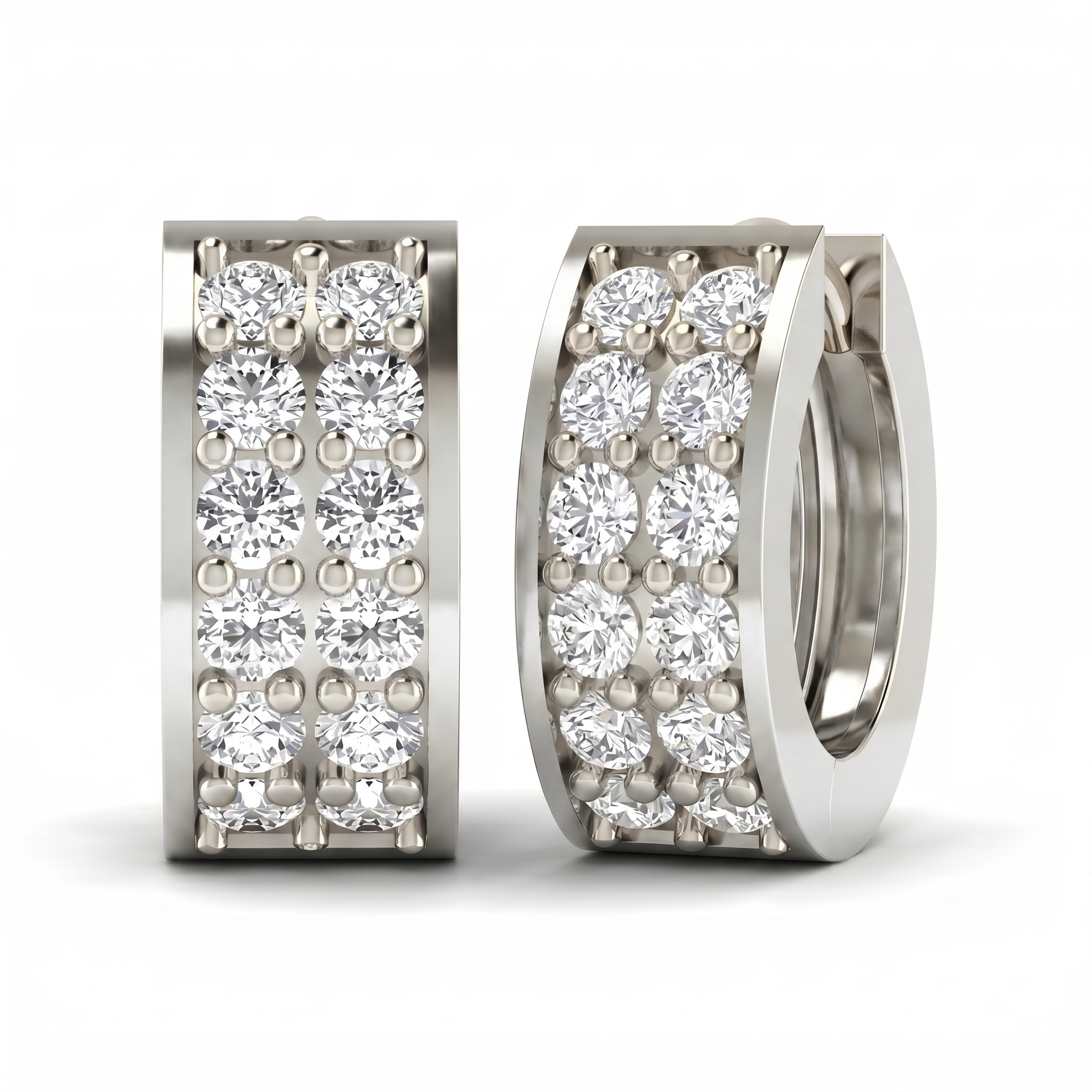 Glowing Ode Diamond Earrings by SVADEZI - rhodium