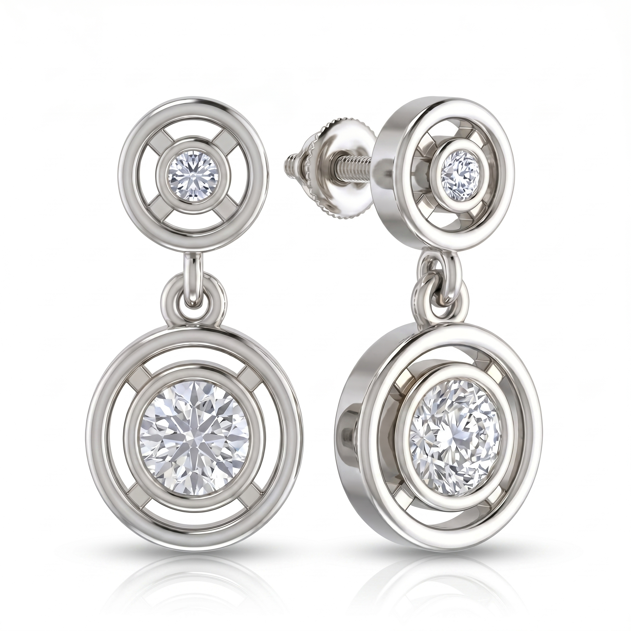 Bold Promise Diamond Earrings by SVADEZI - rhodium