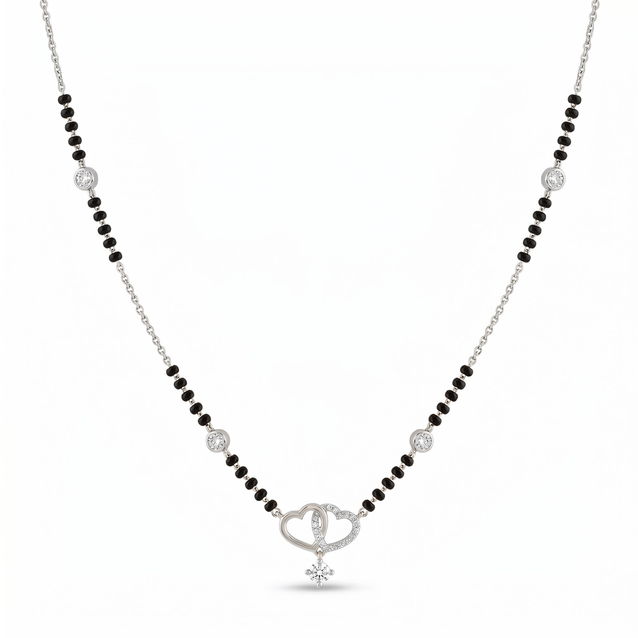 Sovereign Charm Diamond Mangalsutra by SVADEZI - rhodium
