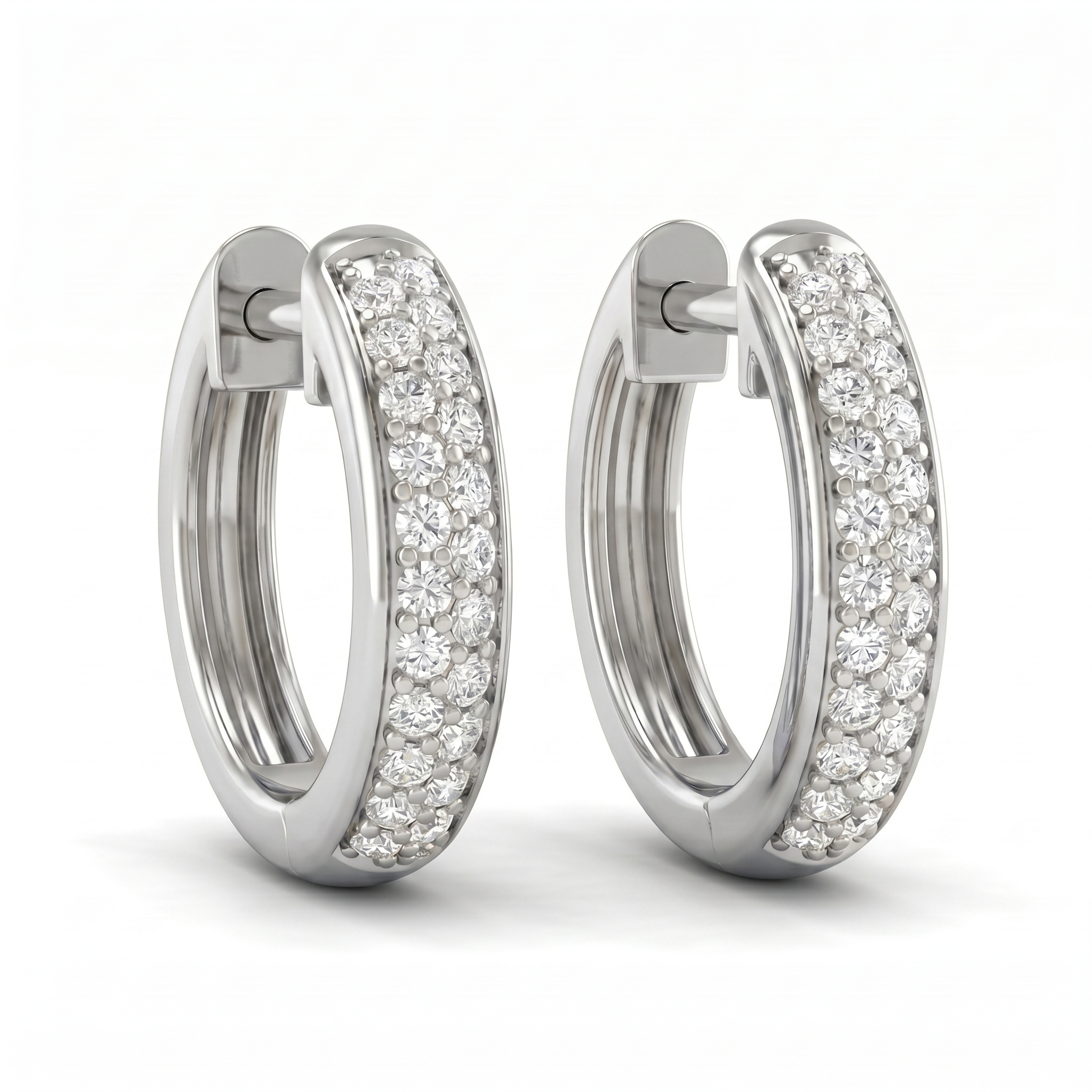 Gilded Petal Diamond Earrings by SVADEZI - rhodium