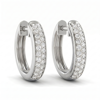 Gilded Petal Diamond Earrings by SVADEZI - rhodium