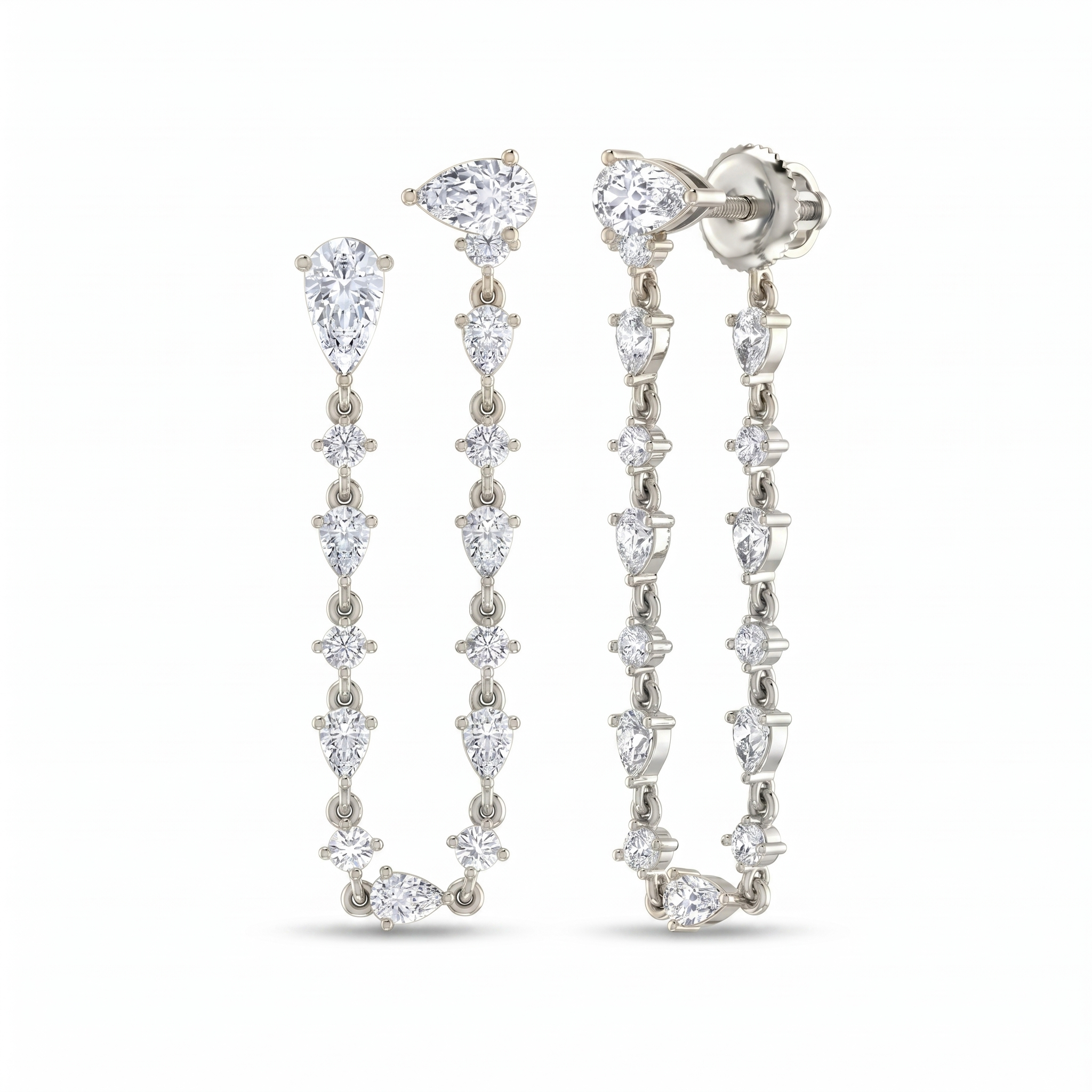 Glowing Reverie Diamond Earrings by SVADEZI - rhodium