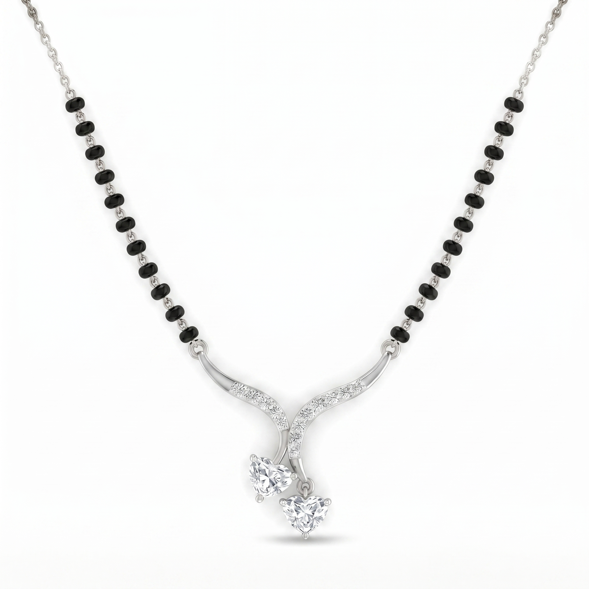 Sovereign Cascade Diamond Mangalsutra by SVADEZI - rhodium