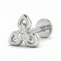 Solstice Petal Diamond Nose Pin by SVADEZI - rhodium