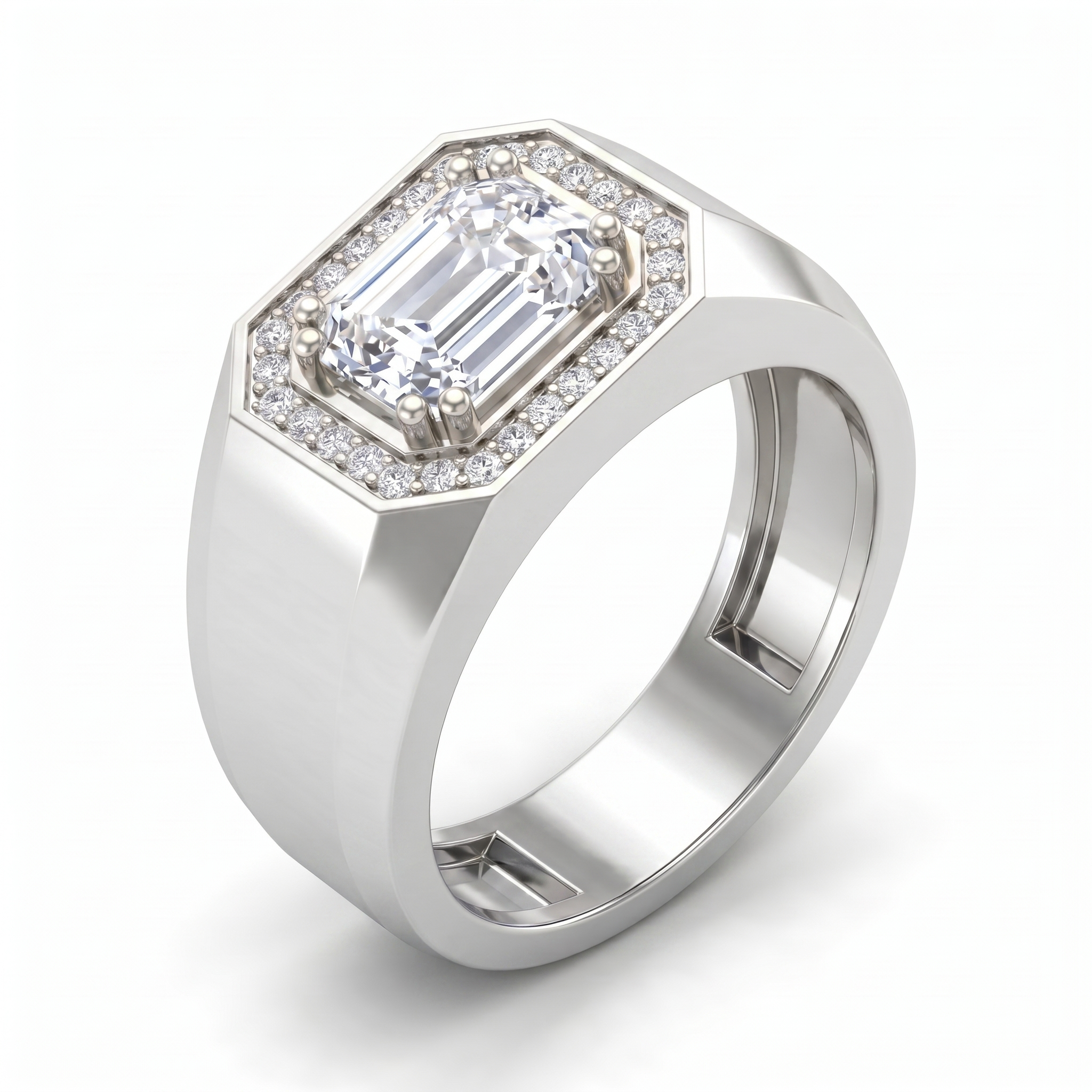Velvet Harmony Men's Diamond Ring by SVADEZI - rhodium