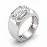 Velvet Harmony Men's Diamond Ring by SVADEZI - rhodium