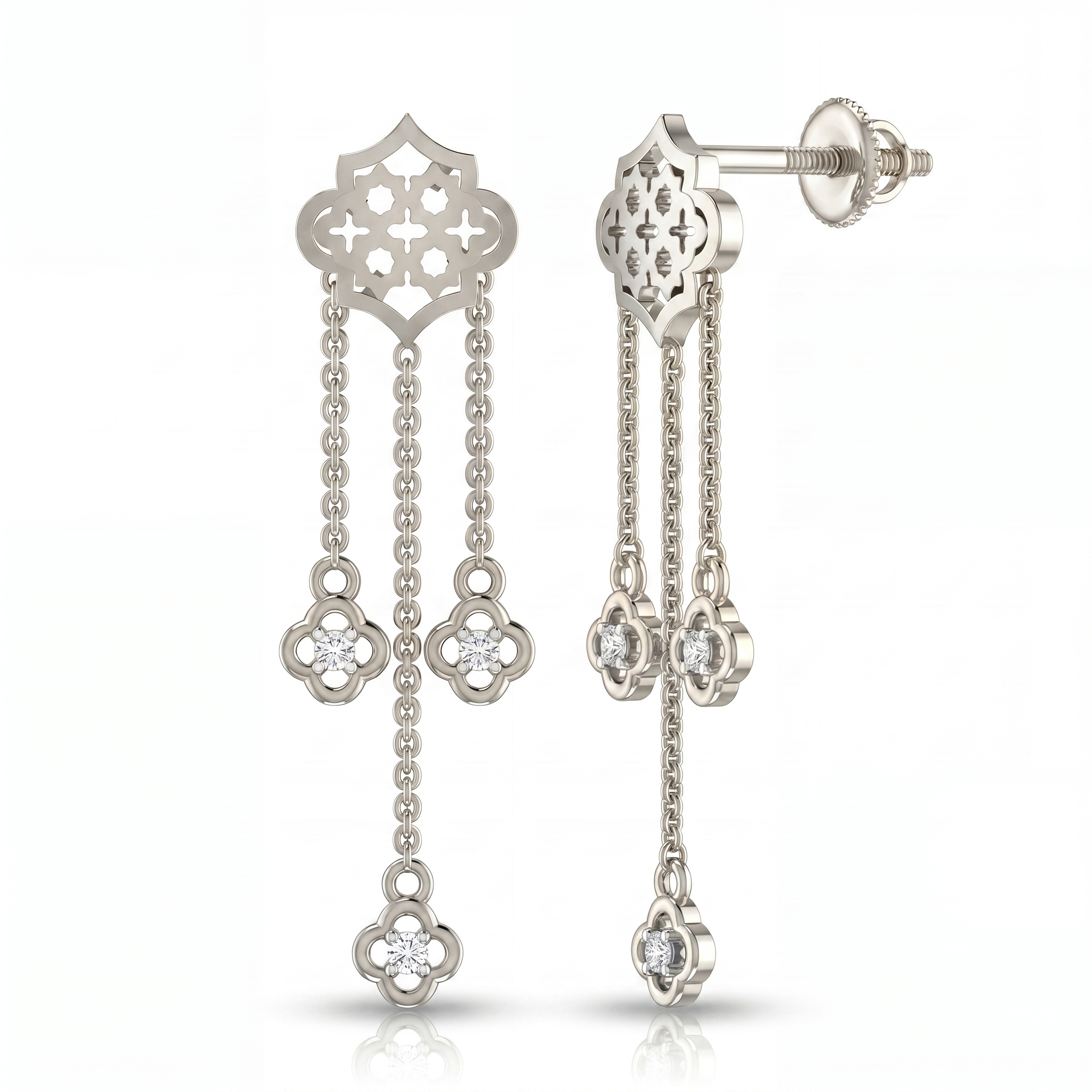 Regal Sonata Diamond Earrings by SVADEZI - rhodium