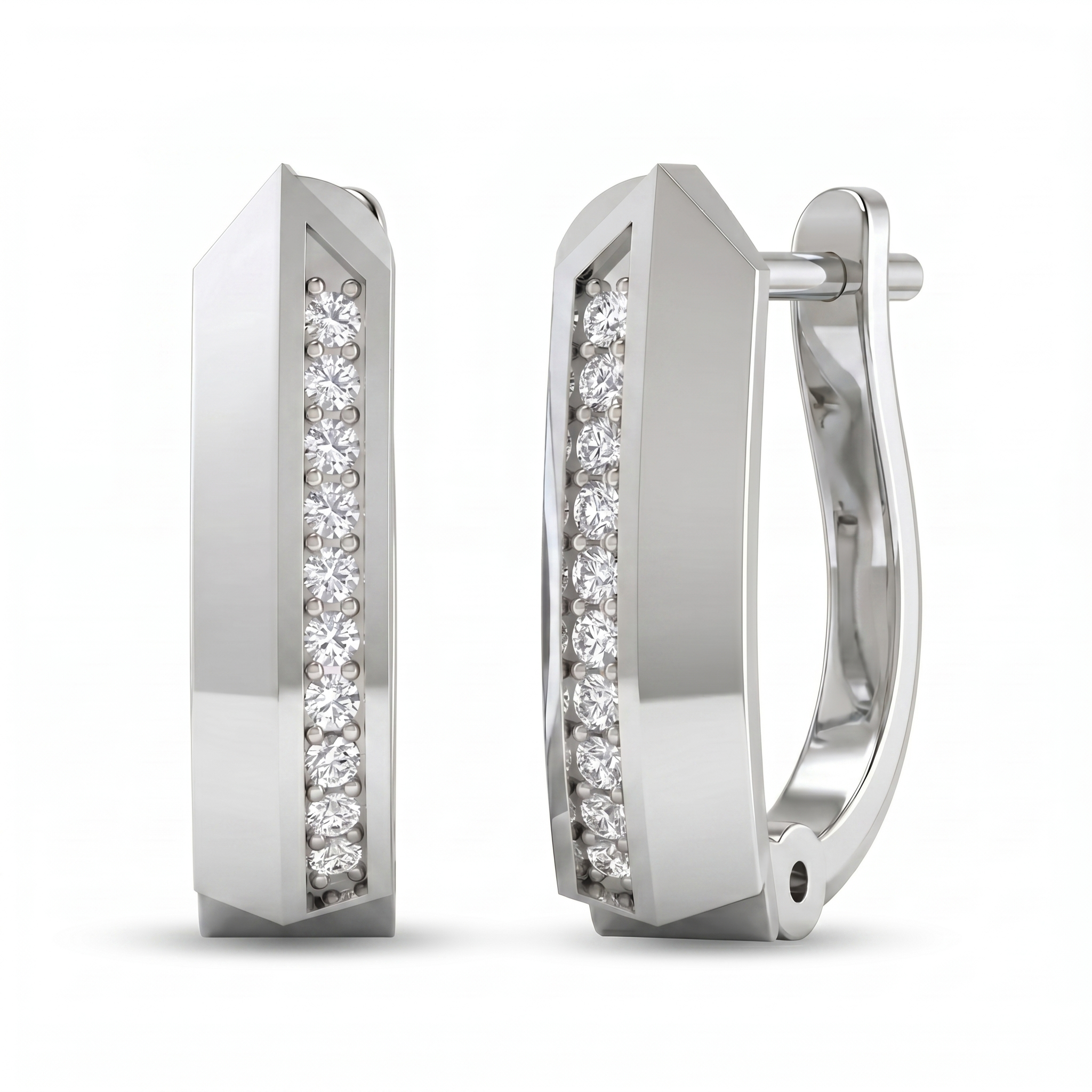 Gilded Legacy Diamond Earrings by SVADEZI - rhodium