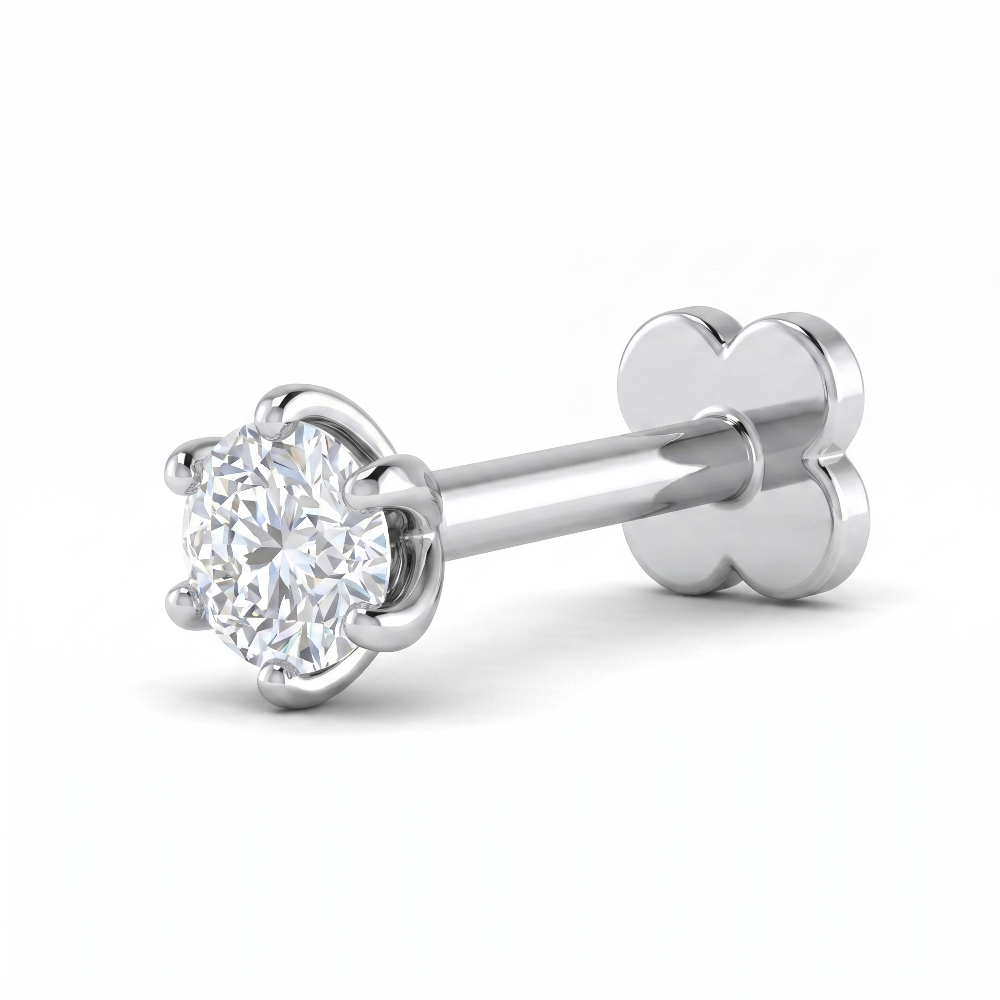 Mystic Dream Diamond Nose Pin by SVADEZI - rhodium