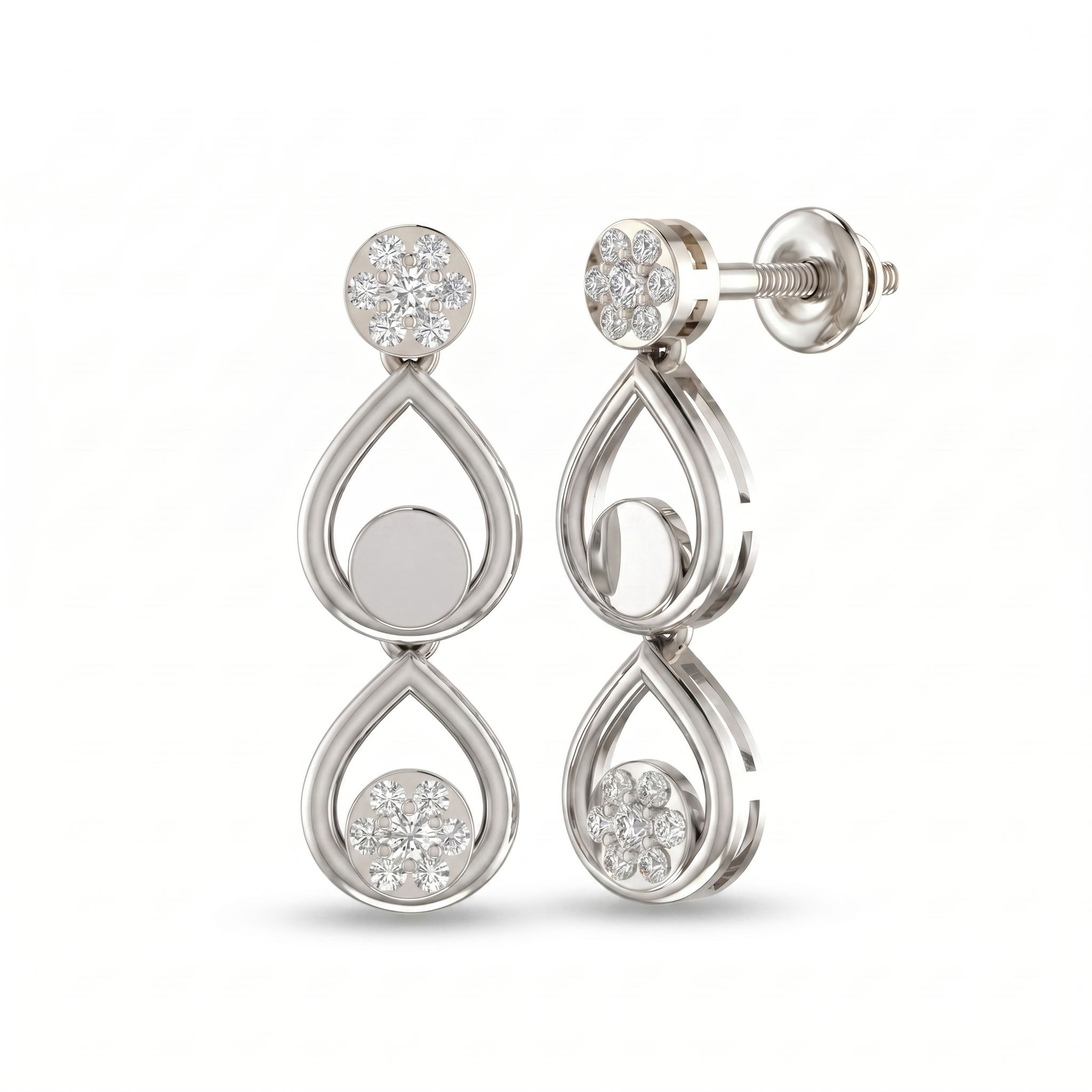 Divine Sonata Diamond Earrings by SVADEZI - rhodium
