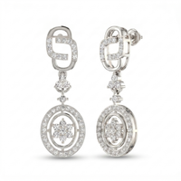 Regal Charm Diamond Earrings by SVADEZI - rhodium