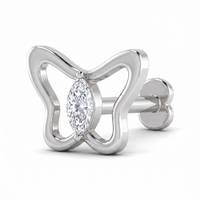Heavenly Bloom Diamond Nose Pin by SVADEZI - rhodium