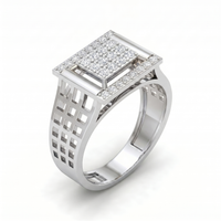 Lavish Embrace Men's Diamond Ring by SVADEZI - rhodium