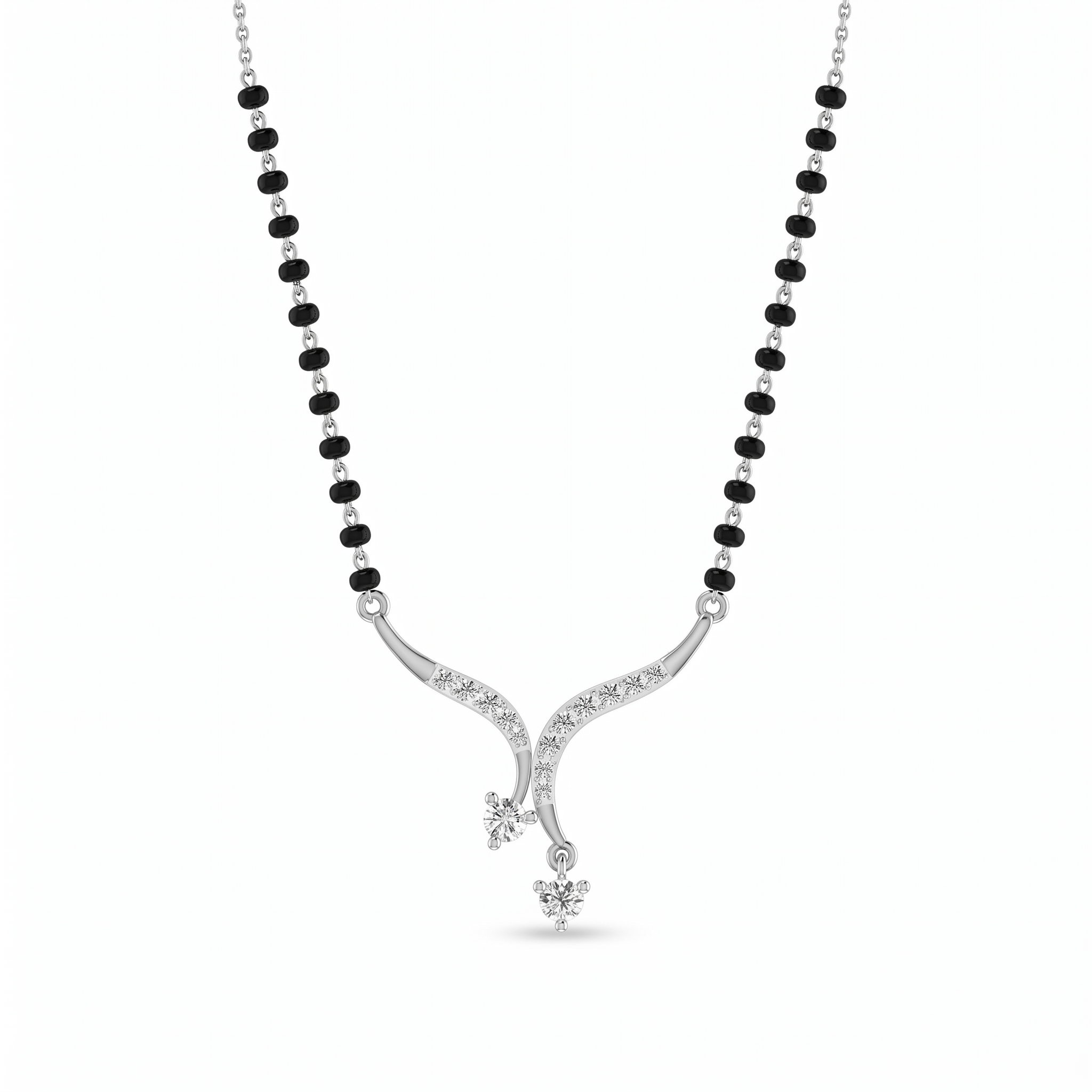 Majestic Elegance Diamond Mangalsutra by SVADEZI - rhodium