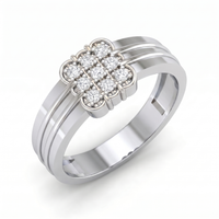 Resplendent Melody Men's Diamond Ring by SVADEZI - rhodium