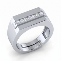 Gilded Radiance Men's Diamond Ring by SVADEZI - rhodium