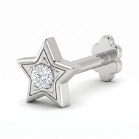 Celestial Mystique Diamond Nose Pin by SVADEZI - rhodium