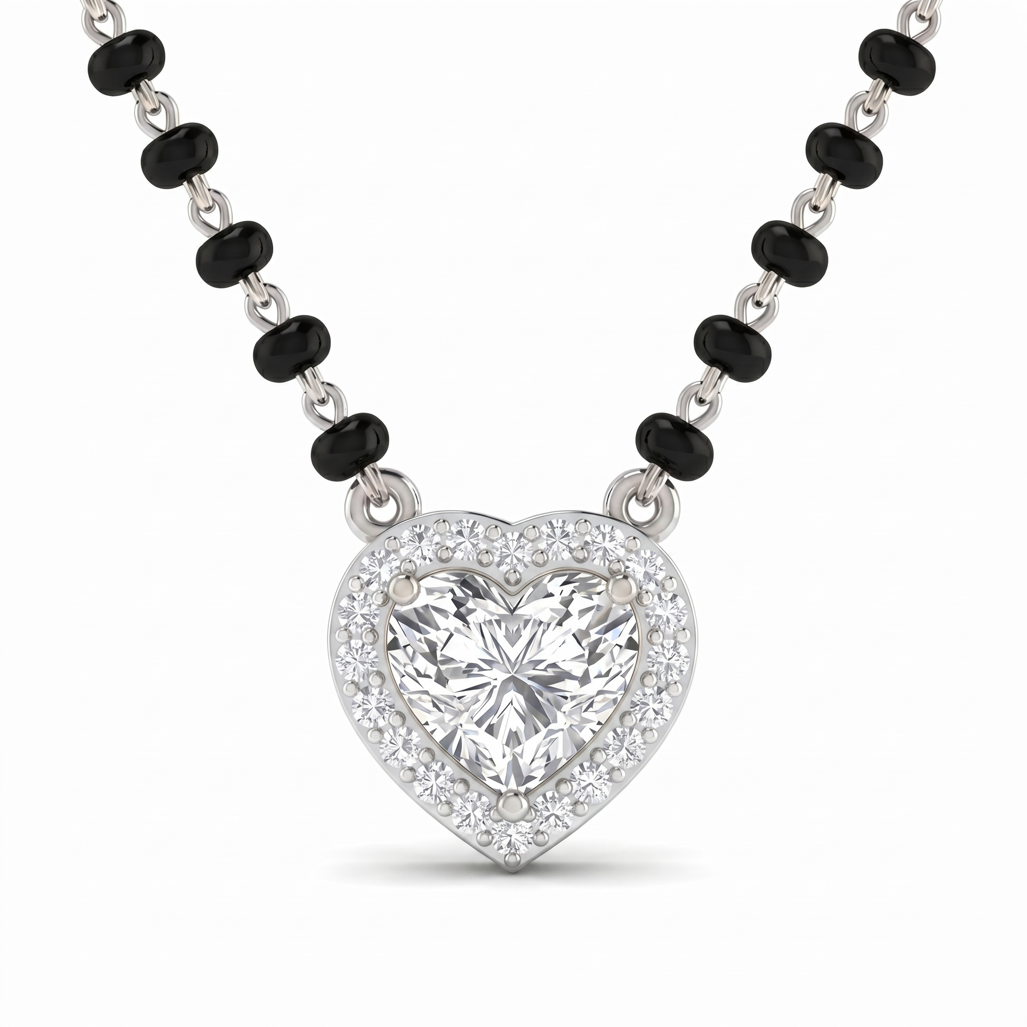 Tender Spell Diamond Mangalsutra by SVADEZI - rhodium
