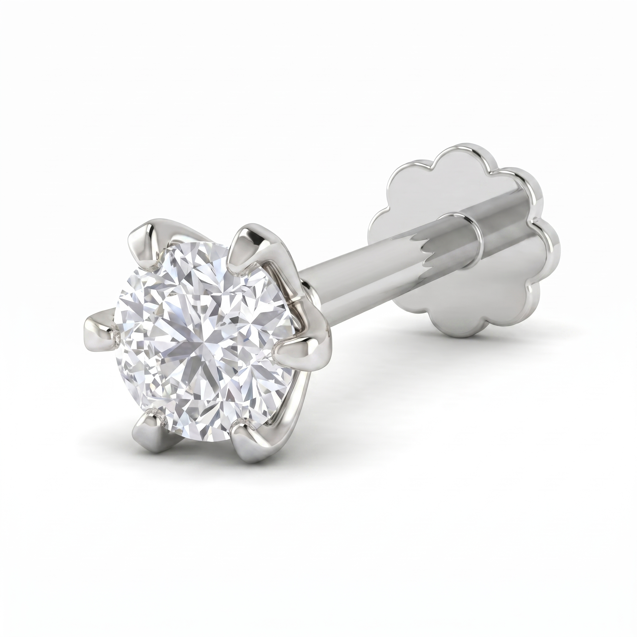 Regal Mystique Diamond Nose Pin by SVADEZI - rhodium