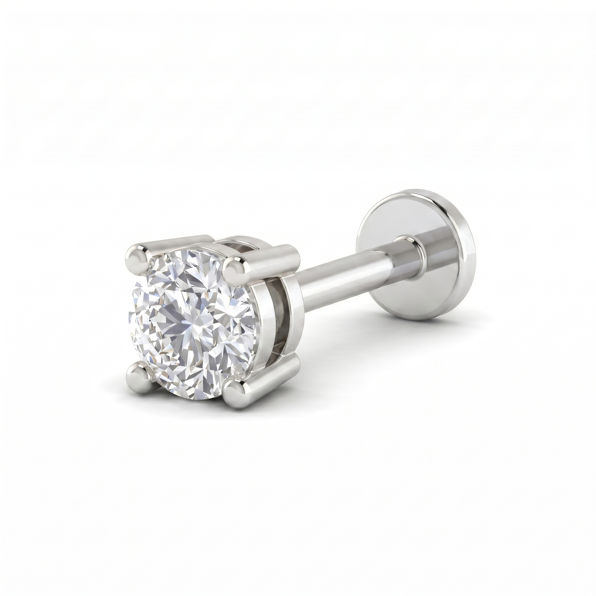 Crowned Spell Diamond Nose Pin by SVADEZI - rhodium