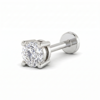 Crowned Spell Diamond Nose Pin by SVADEZI - rhodium