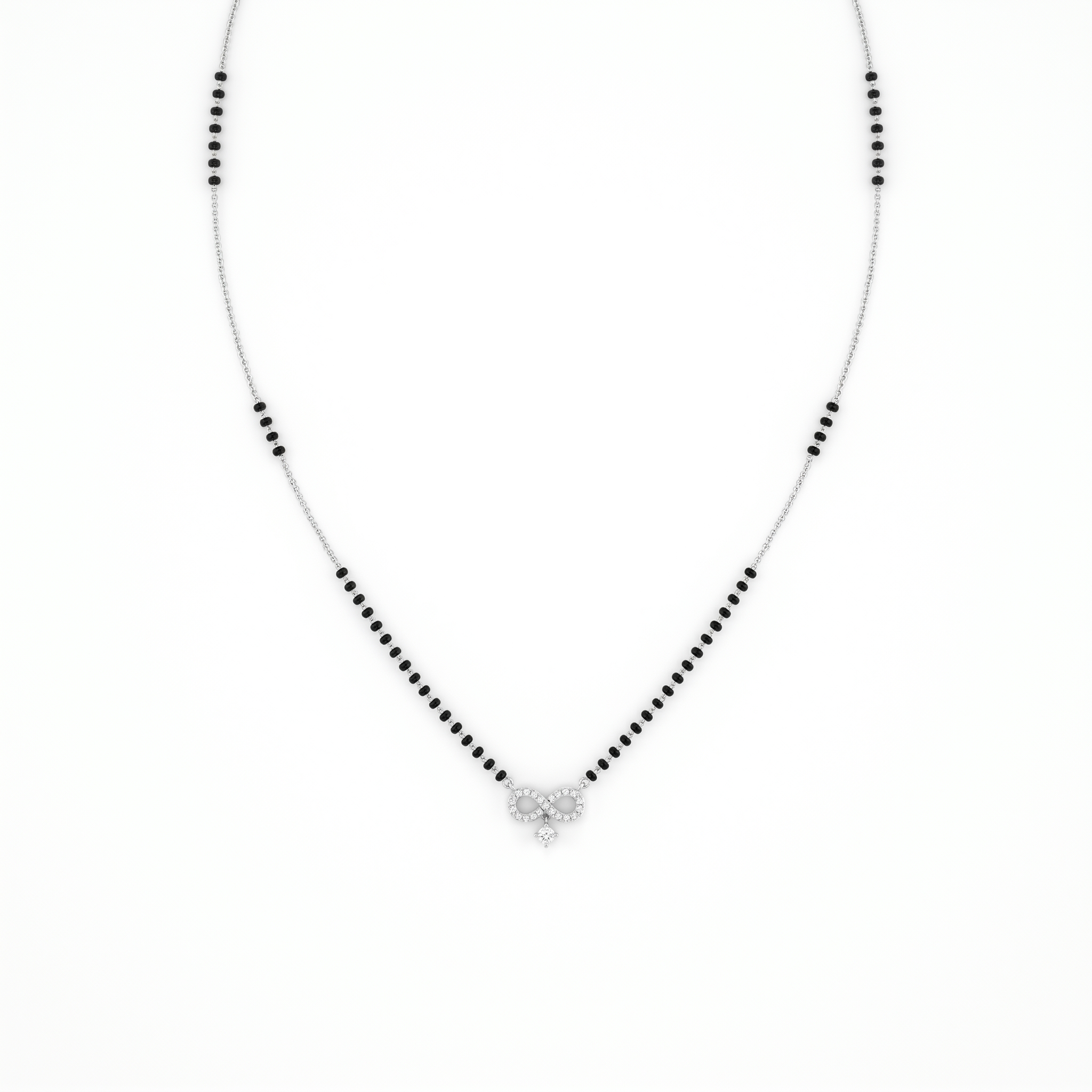 Whispering Promise Diamond Mangalsutra by SVADEZI - rhodium