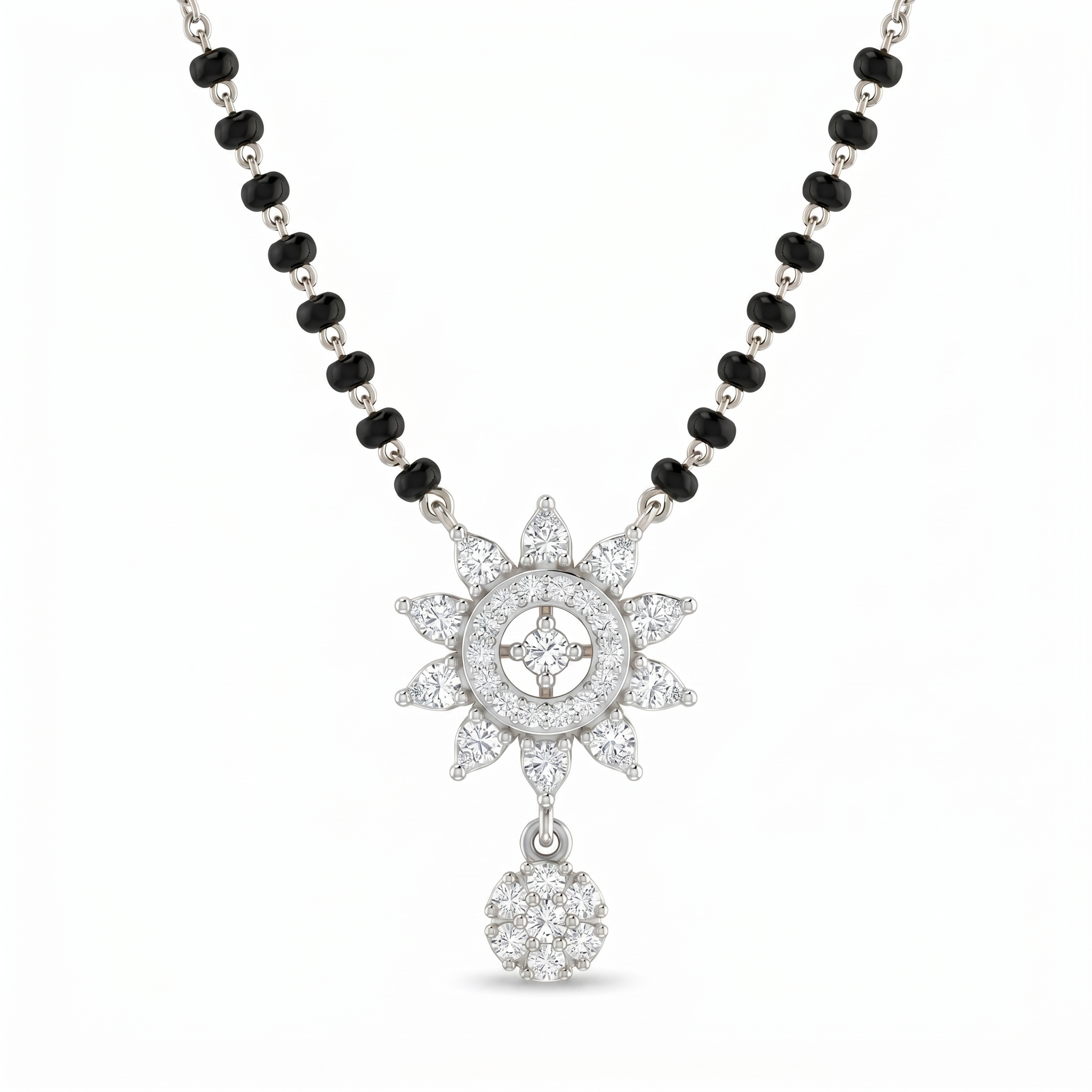 Sacred Vision Diamond Mangalsutra by SVADEZI - rhodium