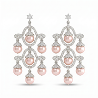 Sacred Brilliance Diamond Earrings by SVADEZI - rhodium